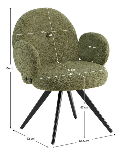 Scaun rotativ Vasia (verde)