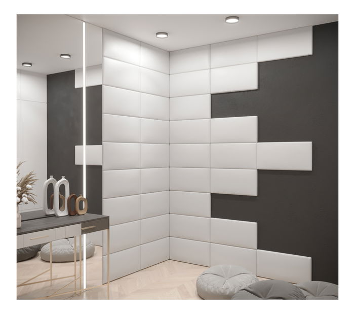 Kárpitozott panel Cubic 60x30 cm (fehér)