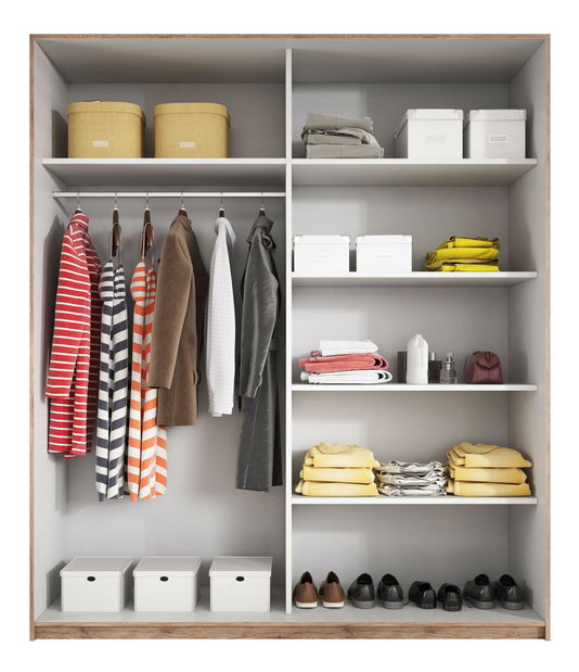 Dulap de haine Benson Typ 56 (san remo deschis + Alb + Oglindă)