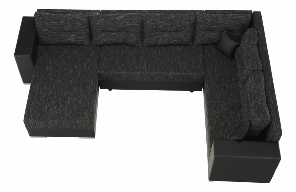 Rohová sedačka v tvare U Stalira (čierna) *bazár