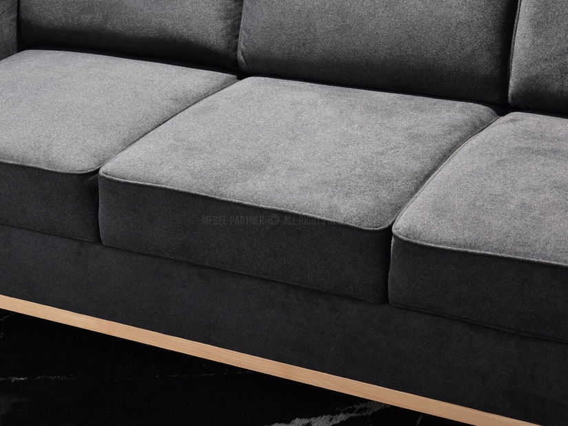 Háromszemélyes kanapé Biblioteca (grafit + tölgy)