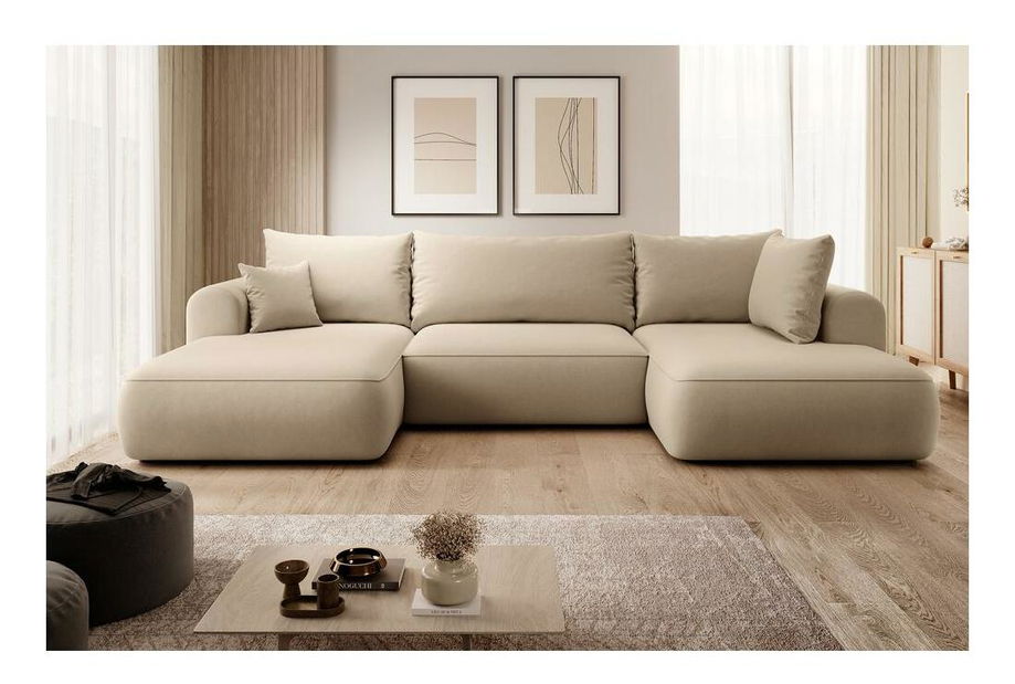 U alakú sarokkanapé Olivo U (J) (közepes bézs + fekete)