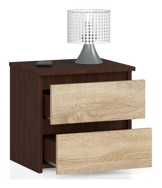 Noćni ormarić Cleania CL2 (wenge + hrast sonoma)