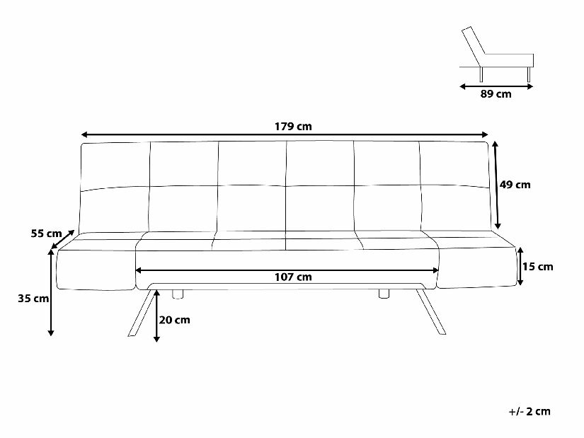 Sofa trosjed Brigg (bež)