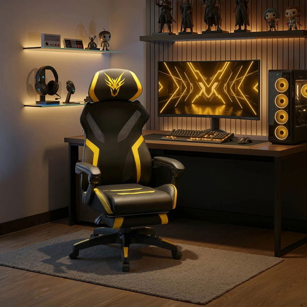 Felső fotel Mananera (fekete + sárga) 