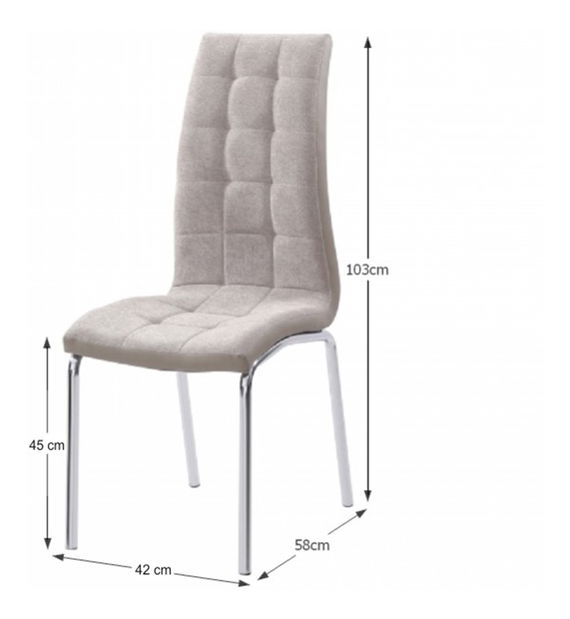 Étkezőszék (2db.) Glenboig (bézs + króm) *kiárusítás