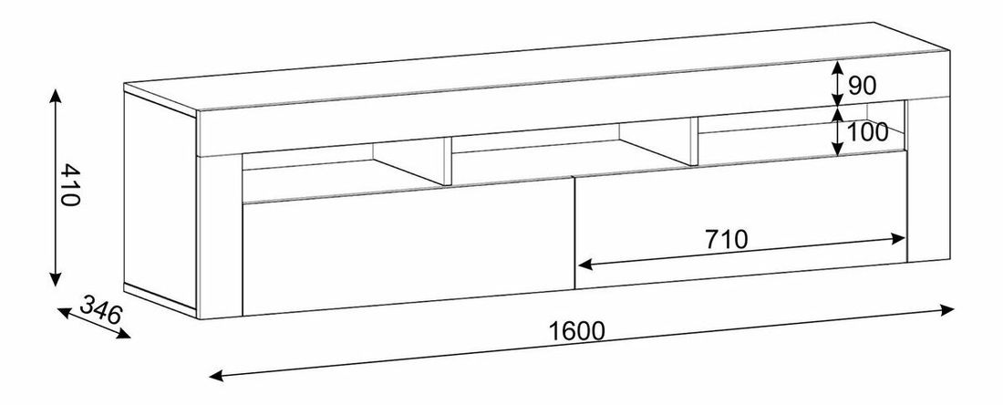 TV szekrény/asztal Moderno (fehér) 