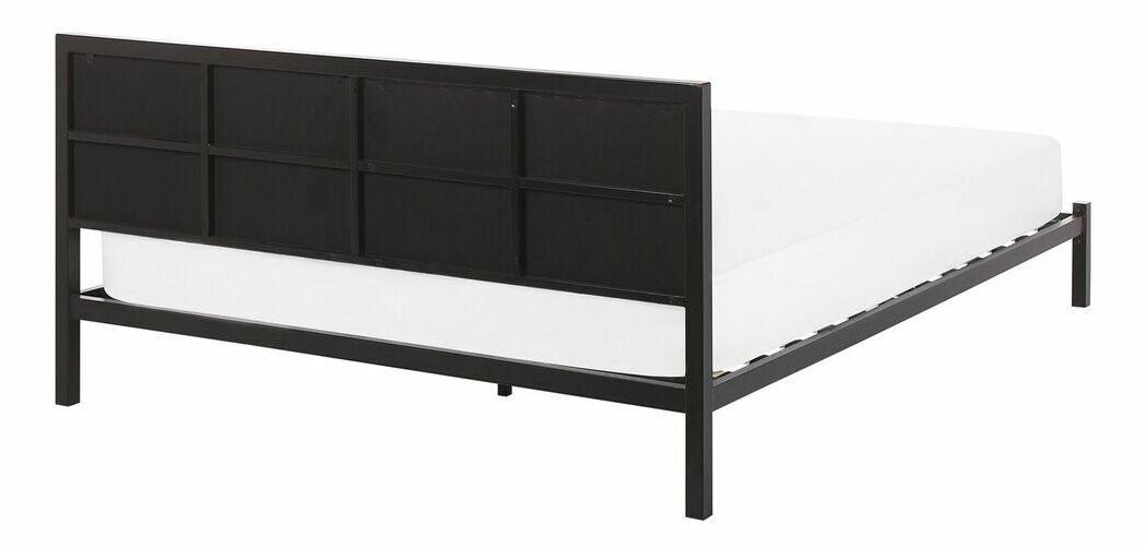 Manželská posteľ 160 cm CAMAR (s roštom) (čierna)