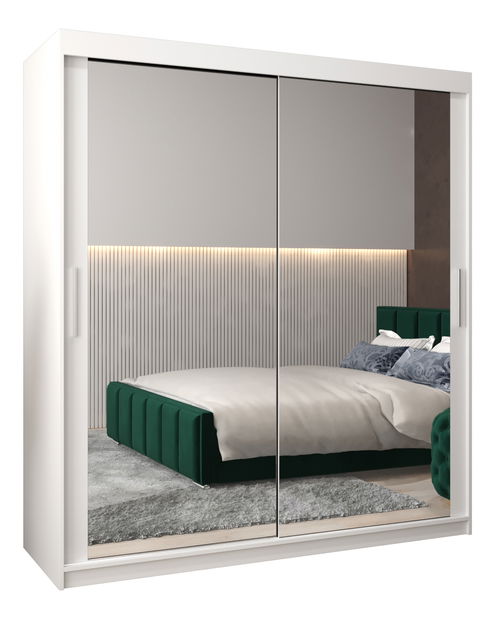 Ormar za garderobu 180 cm Toki 3 (bijela mat + bijela mat)