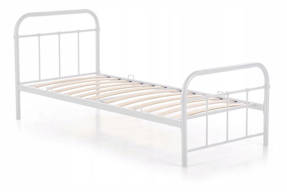 Fém ágy 90 cm Pavot (fehér) (ágyráccsal)