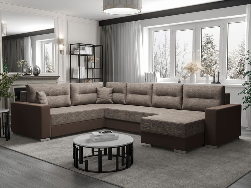 U alakú sarokkanapé Glide 3 (barna + sötétbarna) (B)