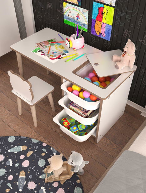 Măsuță pentru copii cu scaun Sonka 1 (alb)