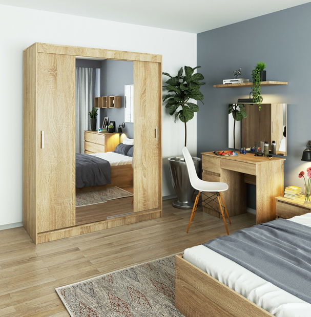 Dulap de haine Clotilde (Stejar sonoma) (cu oglindă)