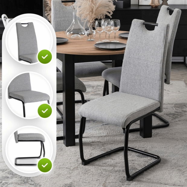 Jedálenská stolička Lesione (sivá + čierna) 