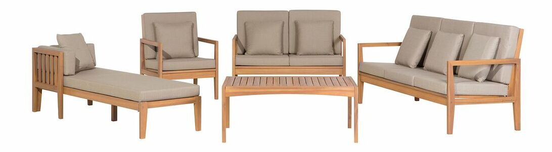 Záhradná sedacia súprava Papaya (svetlé drevo)