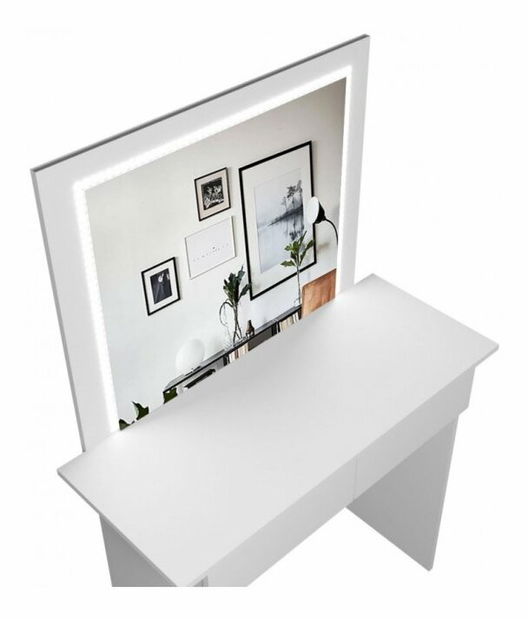 Masă de toaletă Vivi (Alb) (cu iluminat LED)