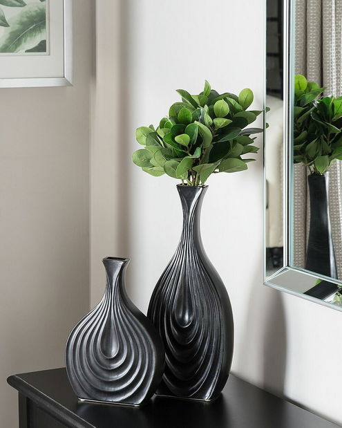 Váza TAMMIN 25 cm (üveglaminált) (fekete)