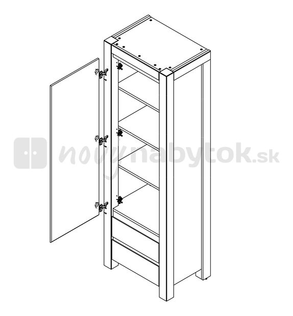 Policová skriňa BRW Agustyn REG1D2SL