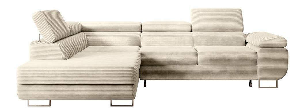 Kutna garnitura Stiletto (L) (svijetlobež + srebrna)