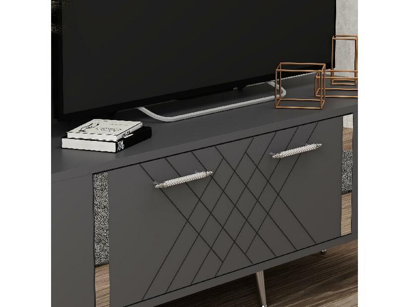 TV asztal/szekrény Tunini (antracit + ezüst) 