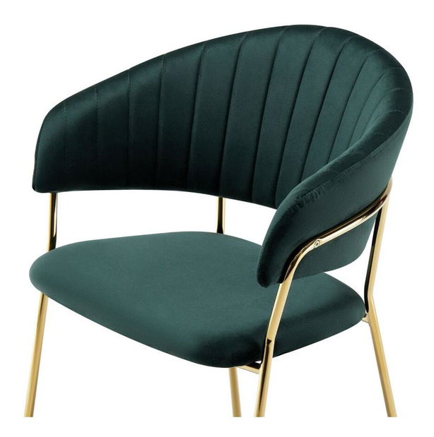 Scaun sufragerie Dasmona 1 (verde închis + gold crom auriu)