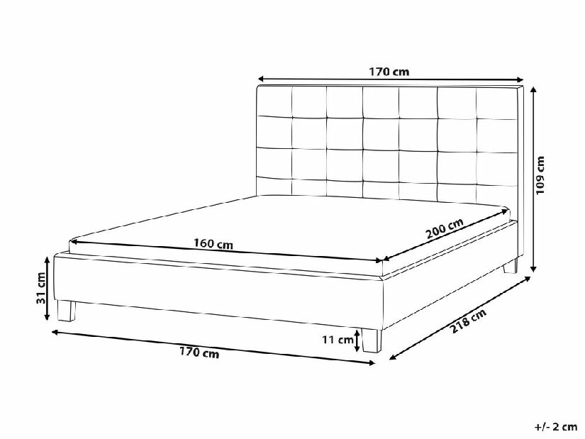 Franciaágy 160 cm Ruthine (bézs) (ágyráccsal és tárolóhellyel)