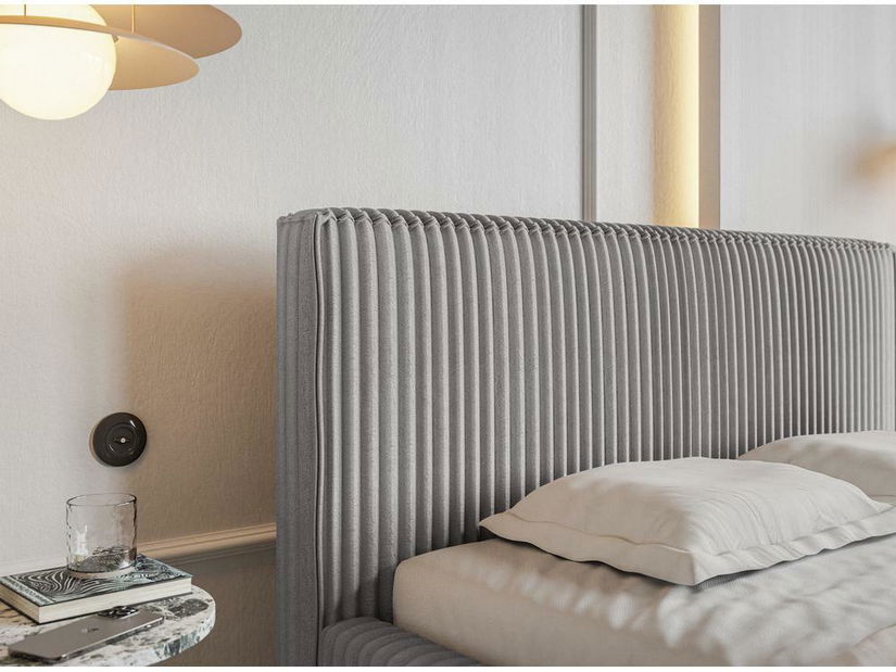 Bračni krevet 160 cm Tulia 160 (svijetlosiva + crna)