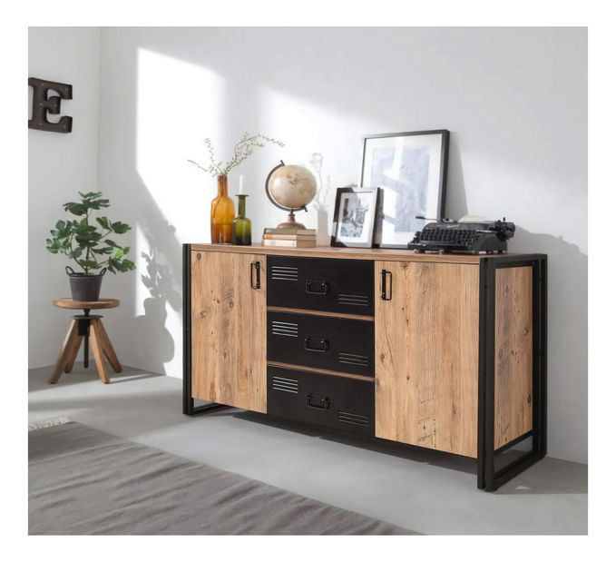 Set mobilier living Cosmopolitan 1 (atlantic pin + negru)