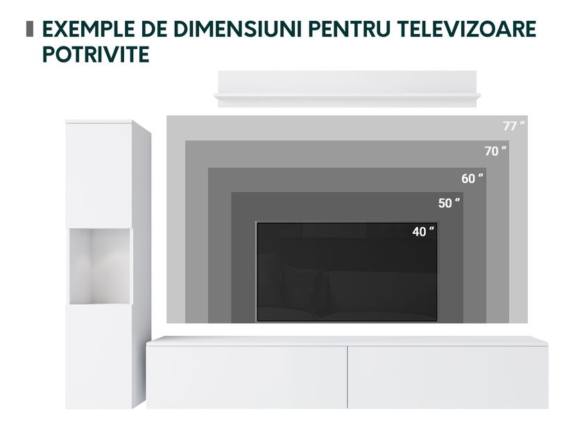 Mobilier living Nova I (alb + alb lucios)