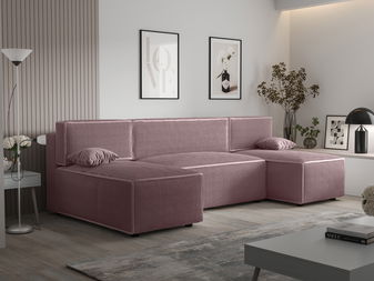 Rohová sedacia súprava U Mirage U Sed (púdrová ružová)