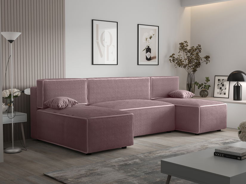Sarok ülőgarnitúra U Mirage U Sed (púder rózsaszín)