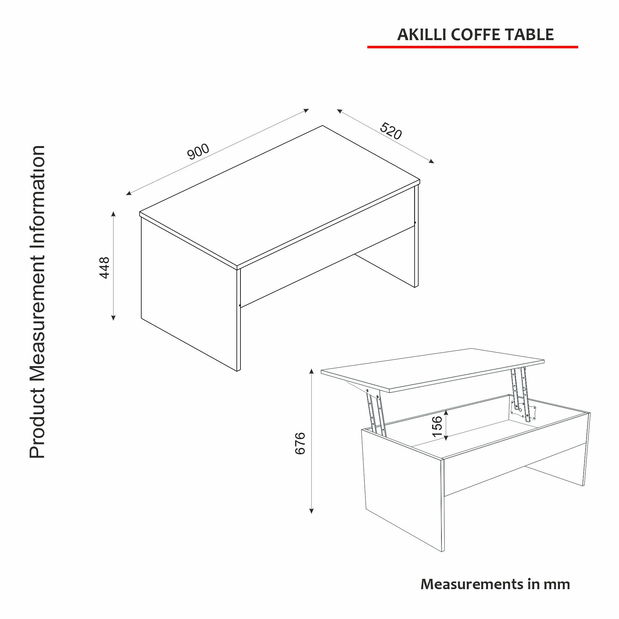 Konferenčný stolík Akinu (Biela)