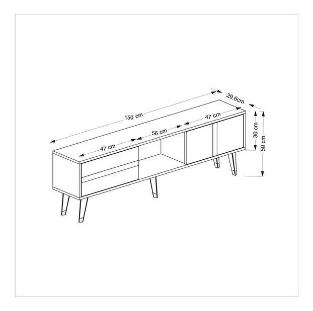 TV stolić/ormarić Vekika 2 (bijela + srebrna)