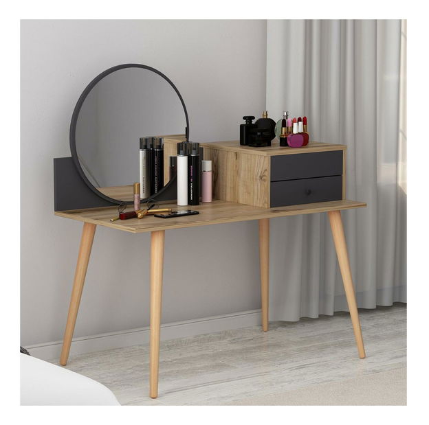 Toaletni stolić Angelio (antracit + orah)