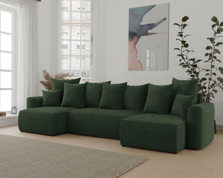 Rohová sedačka Denia U (tmavozelená)