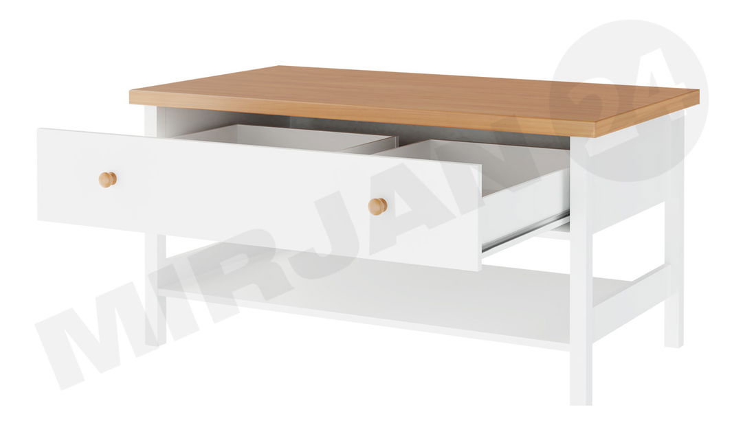 Măsuță cafea Kokos KS-15 (alb + Stejar nash)