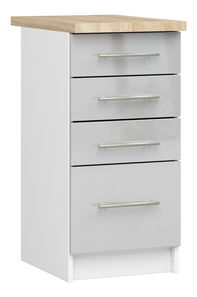 Dulap inferior de bucătărie Ozara S40 SZ4 (alb + metalic lucios)