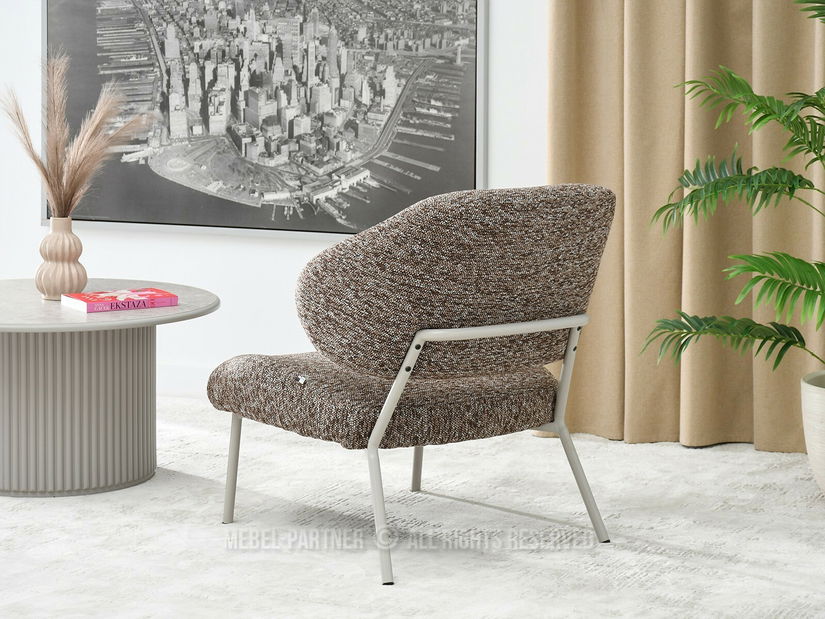 Kreslo Estrida F (tmavobéžová + sivá)