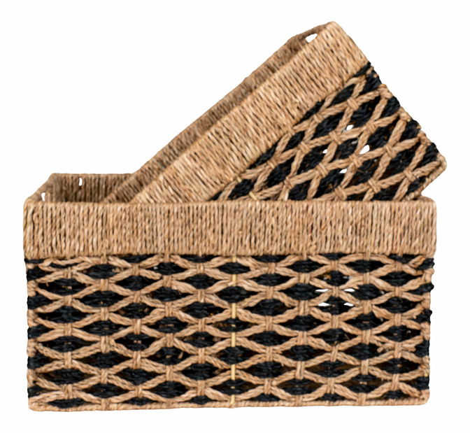 2 db-os kosár szett Salmira (fekete + natúr)