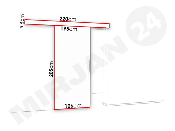Uși culisante Meralia II 100 (Alb + Grafit + negru lacobel)