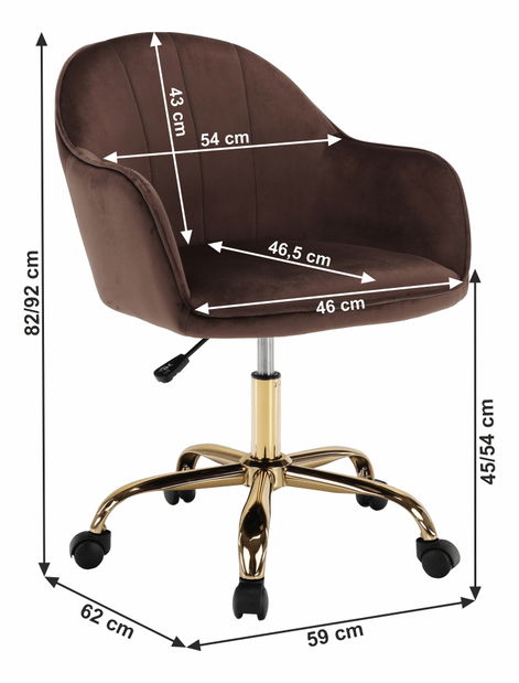 Kancelárske kreslo Euron New (hnedá + zlatá)