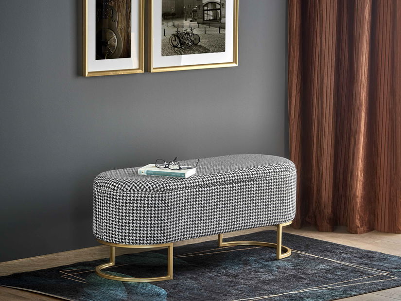 Taburete Hannah (Alb + Negru + Auriu)