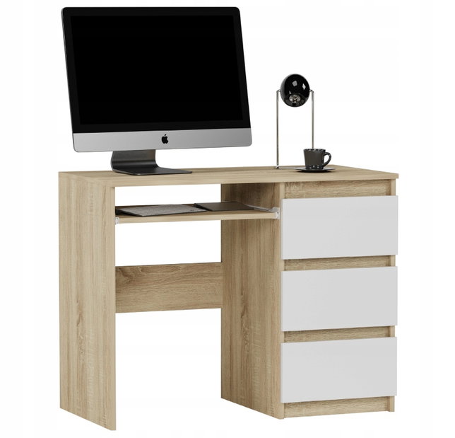 Masă PC Nubro (stejar sonoma + alb) (D)