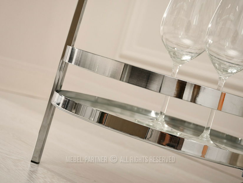 Dohányzóasztal Alfonzo (fehér márvány + króm)