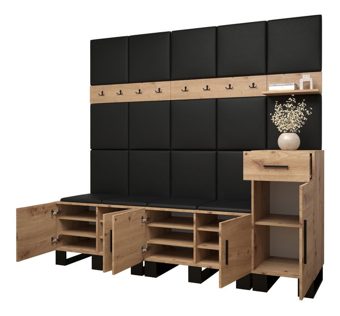 Set mobilier pentru hol Amanda 8 (Stejar artisan + Alb)