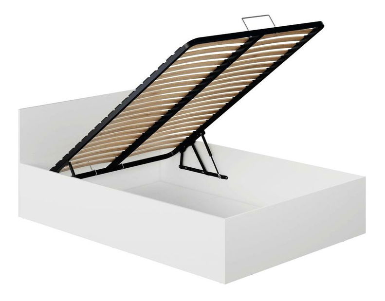 Franciaágy 140 cm Discutibles (fehér) (ágyráccsal) (tárolóhellyel)