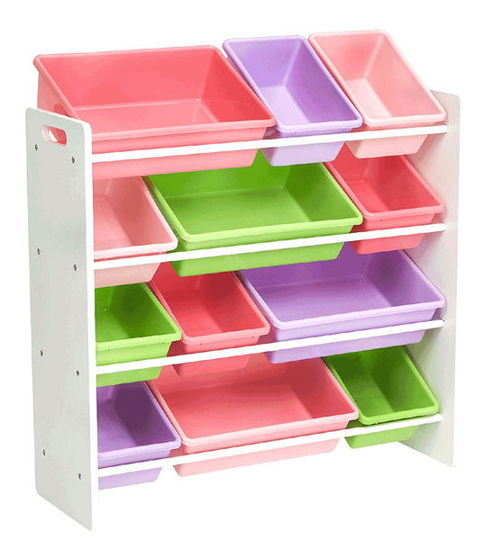 Organizator pentru jucării Malka (alb + roz + violet)