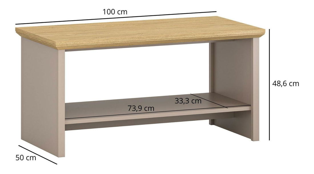 Stolić za kavu Indices (taupe + kameni hrast) 