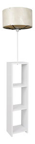 Podna svjetiljka s policama Astaresta 3 (bijela + ecru)