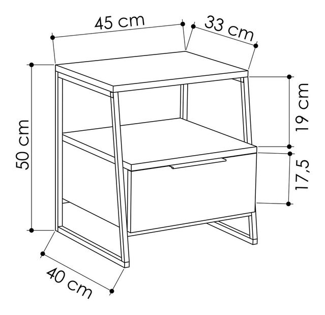 Noptieră Patron (Antracit)